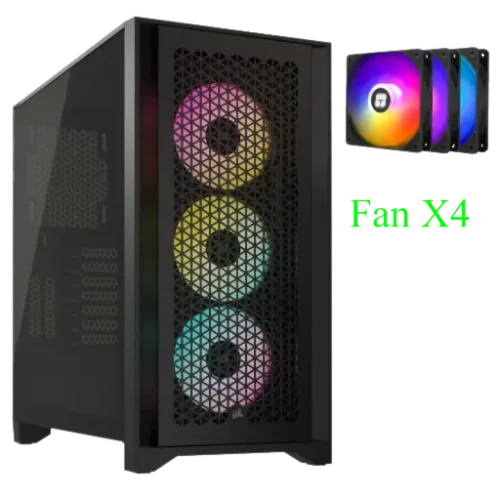 D4000 RGB 4x Fan Black