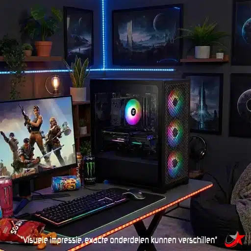 Game PC Essential PRB1.0 1 Cooler Master Game PC RTX 5050 met Ryzen 5 5600X en ARGB verlichting