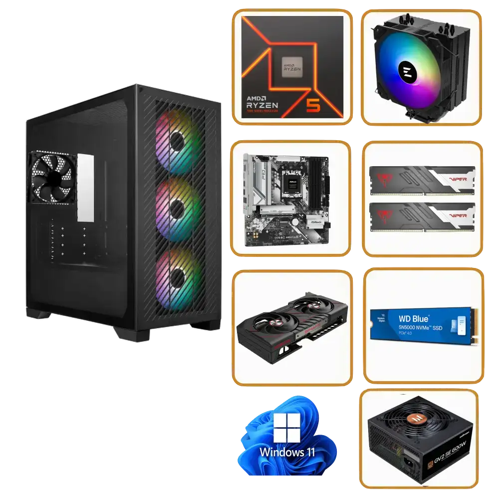 PC Samenstellen ELITE PRB3.0 4 Game PC RX 9060 XT 16GB