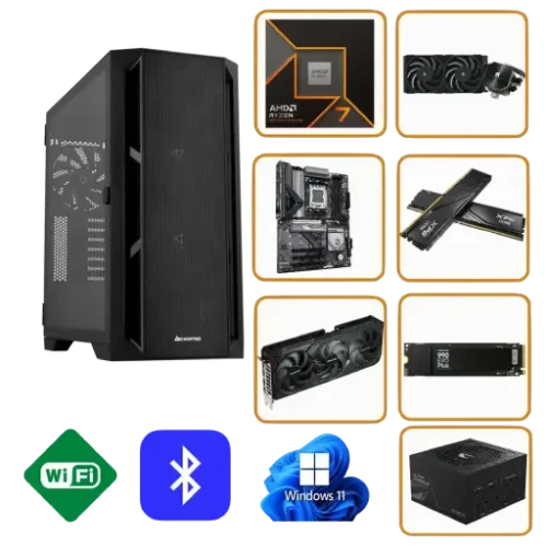 Gigabyte Game PC RTX 5070 Ti met Ryzen 7 9700X en APEX AIR behuizing