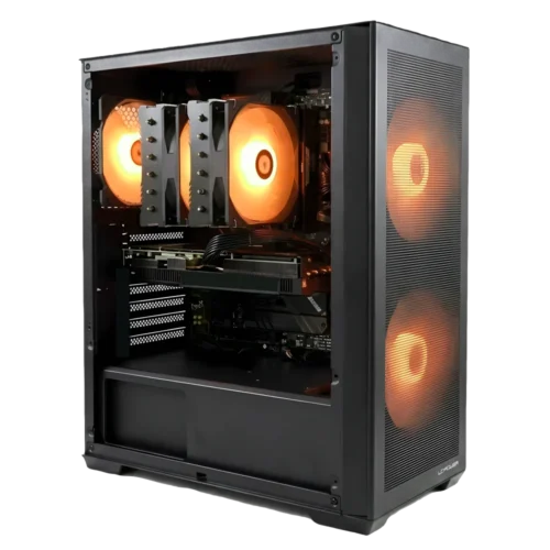 game pc met dual tower koeling en rx 9060 xt 16gb