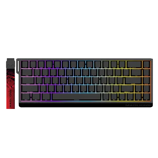 MadLions MAD68 PRO Aluminium Magnetic Keyboard – 0.01mm Rapid Trigger – 8K Hz – Silver Switch