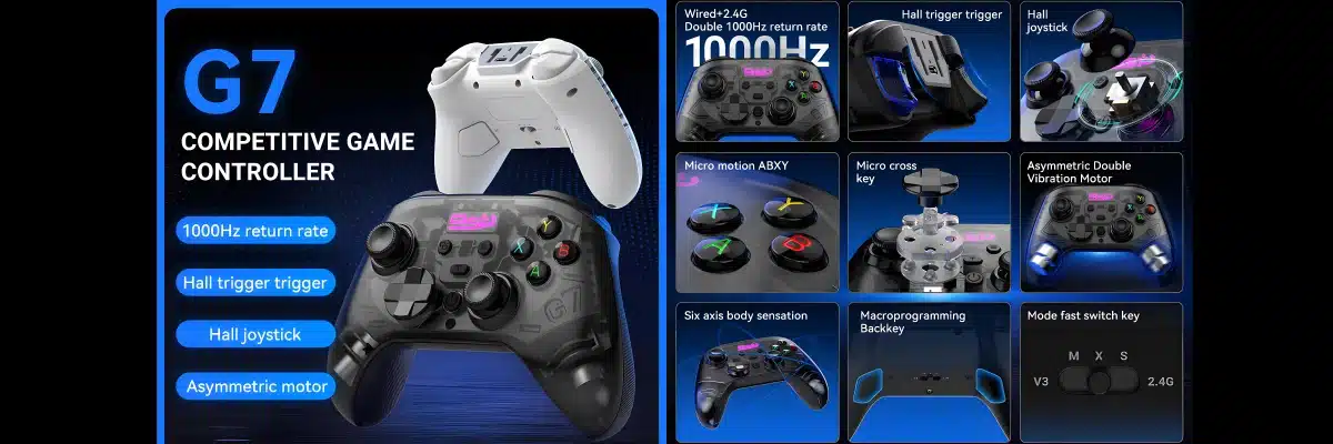 GSP Gamepad — Hall Effect Controller — Zwart