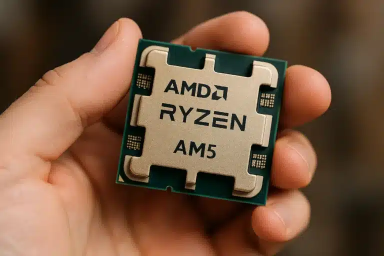 AMD Ryzen X3D processor close up