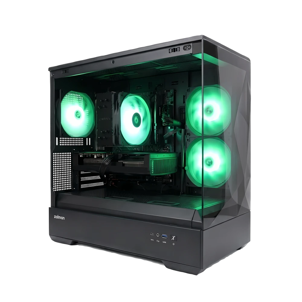 Game PC P30 PRB2.0 1 game pc p30 met rtx 5060 en groene argb verlichting