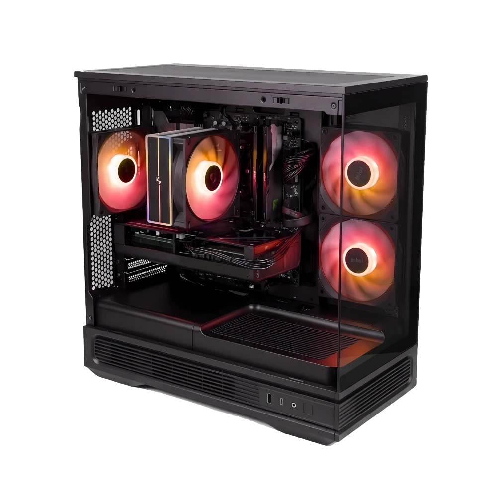 Game PC C2M PRB2.0 1 amd game pc met rode argb verlichting en rx 9060 xt