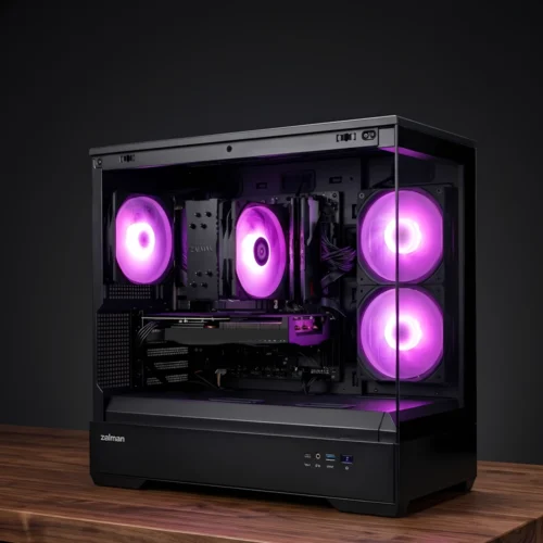 Game PC P30 PRB6.0 21 game pc met rgb verlichting voorzien van RTX 5070 12GB en Ryzen 5 7500F in Fishtank behuizing